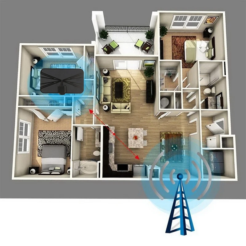 

4K HDTV Antenna Digital Aerial Indoor Amplified Antenna 1080P TV HD Digital TV Antenna