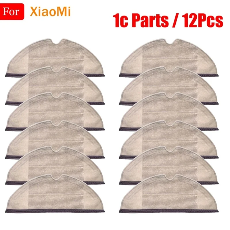 

12PC for XiaoMi Mijia 1C 1T STYTJ01ZHM Robot Vacuum Cleaner Mop Cloth Parts Mopping Rags Dry Wet Mop Cleaner Cloth