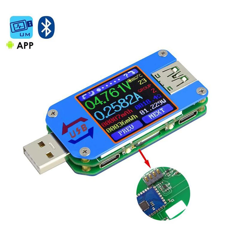 USB-тестер UM25/UM25C USB 2 0 измеритель тока Type-C USB-измеритель мощности USB-кабель тестер