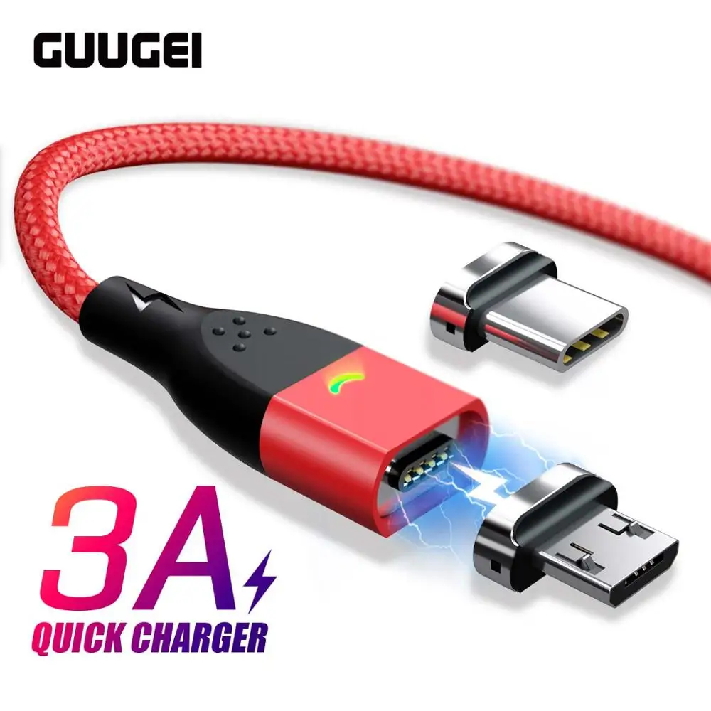 GUUGEI Магнитный usb-кабель для передачи данных type C адаптер Micro кабель Быстрая зарядка для Android type-C провод USB-C Microusb Быстрая зарядка