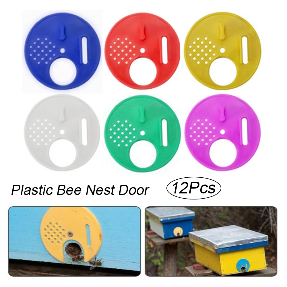 12PCs Round Bee Hive Box Entrance Gate Disc Plastic Nest Door Honeycomb Beekeeping Tool Equipment | Дом и сад