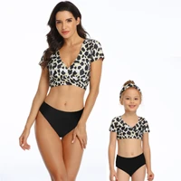 swimsuits for women two piece bathing suits leopard top with high waisted bottom tankini set parent child outfit for family 2021