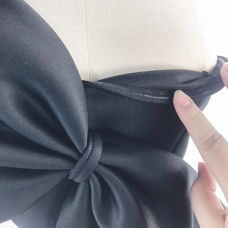 

Sexy Women Bow Decor Crop Tops Casual Ladies Sleeveless V-neck Short Shirts Female Off Shoulder Skinny Streetwear for Summer