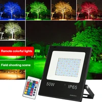 220v rgb led spotlight 10w 30w 50w waterproof rgb floodlight reflector projector with remote control for outdoor lighting