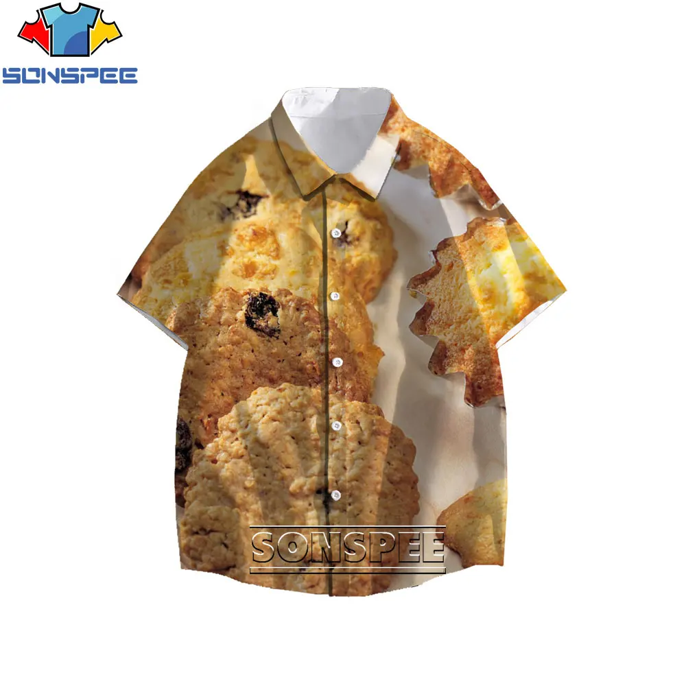 

SONSPEE Men Woman Hawaii Shirt Have Appetite Ice Cream Dessert Cake Cookies Fresh Sweet Indoor Outdoor Campus Street Shirt Tops