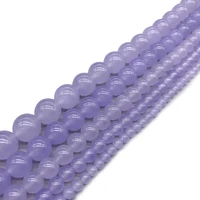 natural stone violet chalcedony jades loose round spacer beads 4 6 8 10 12mm pick size for jewelry making diy bracelet necklace