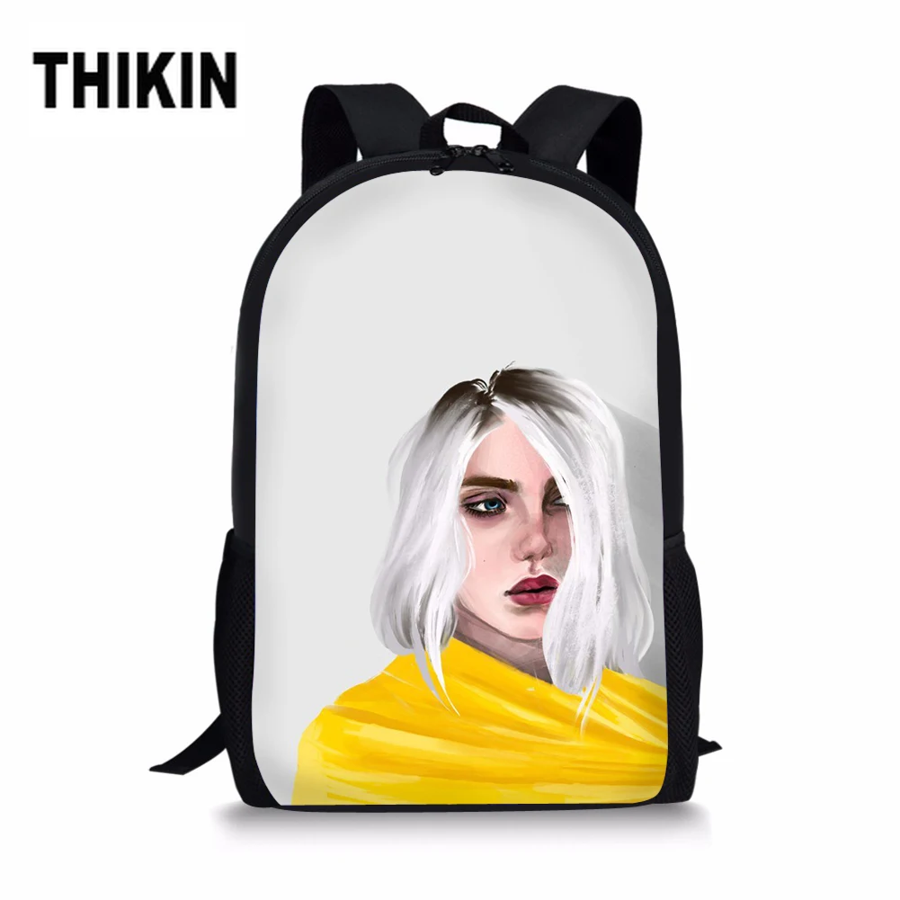 THIKIN Spider-Girl Billie Eilish, школьные сумки с принтом, детские сумки, популярные повседневные сумки для девочек, детские сумки на плечо, на заказ