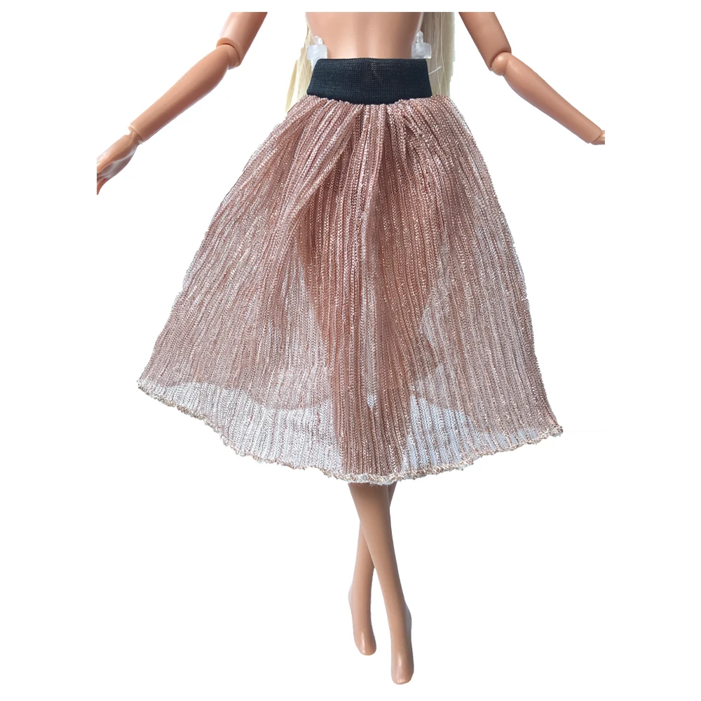 NK один комплект новейшая кукла серый кожаный Топ Повседневная розовая юбка