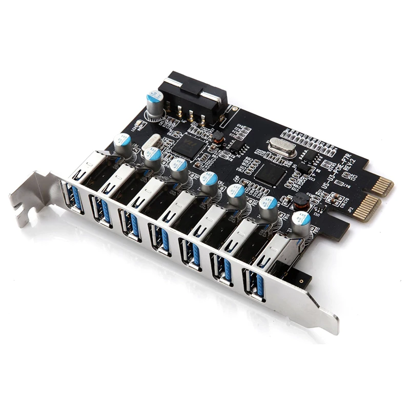 Адаптер-карта PCI-E 7 портов USB 3 0 (7 внешних s) с хост-контроллером разъема питания |