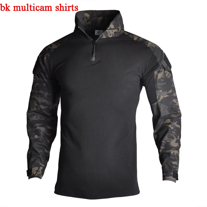 shirts bk multicam Уличная Военная тактическая Униформа для страйкбола Пейнтбольная камуфляжная охотничья одежда унисекс дышащая Боевая Стрельба Armys костюмы - Цвет: shirts bk multicam