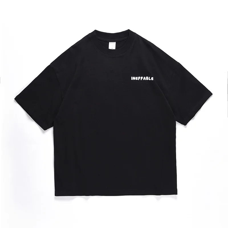 

Gaojiechao brand simple print T-shirt Street hip hop oversize illustration print Casual Short Sleeve Tee