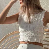 2022 summer new fashion sweet lace slim slimming strapless sleeveless vest womens clothing crop y2k top cropped t shirt