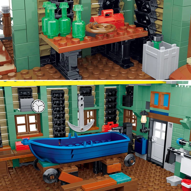 

Creator City Street View Architecture Series Building Blocks Wharf Shipyard Bricks AssemblingToys Birthday Gift For Children
