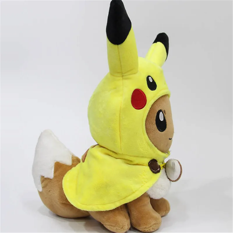30 см карманные животные Пикачу Косплей Eevee плюшевые мягкие куклы Eevee с плащом Cos Пикачу игрушка детский подарок