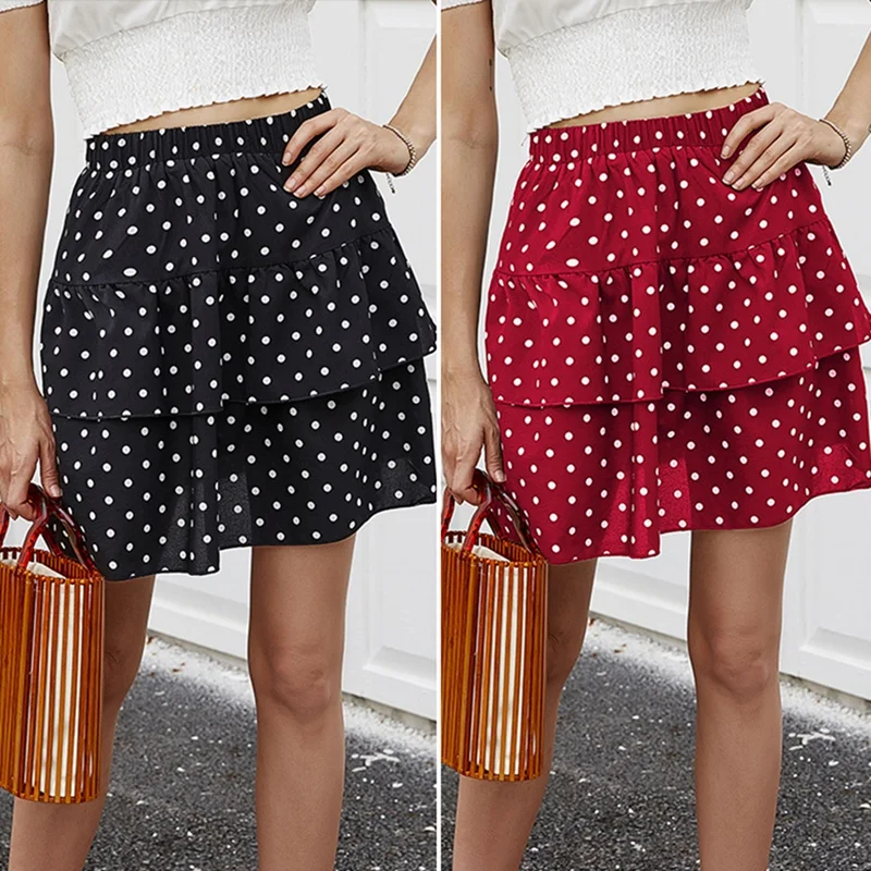 

Женская Повседневная юбка в горошек