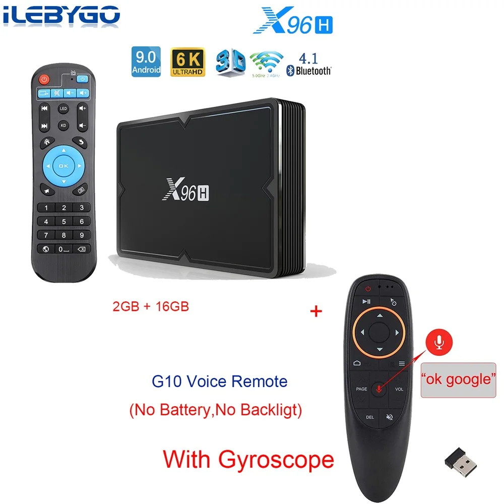X96H Android 9,0 smart tv box, 4 Гб оперативной памяти, 32 Гб встроенной памяти, Bluetooth 4,1 2,4g/5g Wi-Fi hdmi в IPTV Set-Top box с 3 портами(стандарт порт 2G/16G медиаплеер PK X96 - Цвет: 2GB 16GB  G10