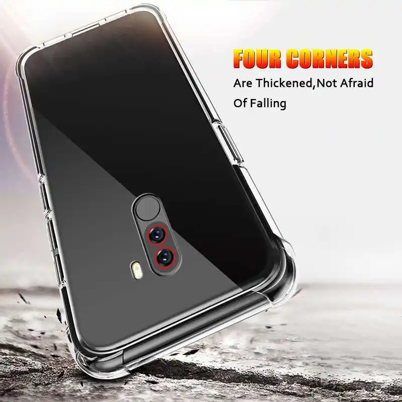 shockproof transparent soft case for xiaomi pocophone poco f1 phone case cover free global shipping