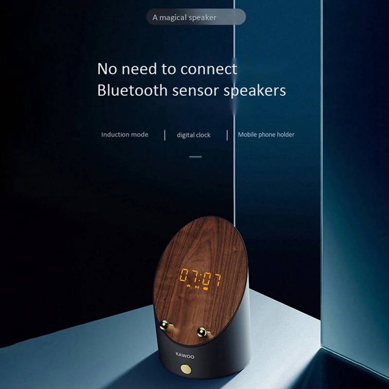 

New Smart Induction Bluetooth Speaker Desktop Mini Speaker Comes with Phone Bracket Alarm Clock