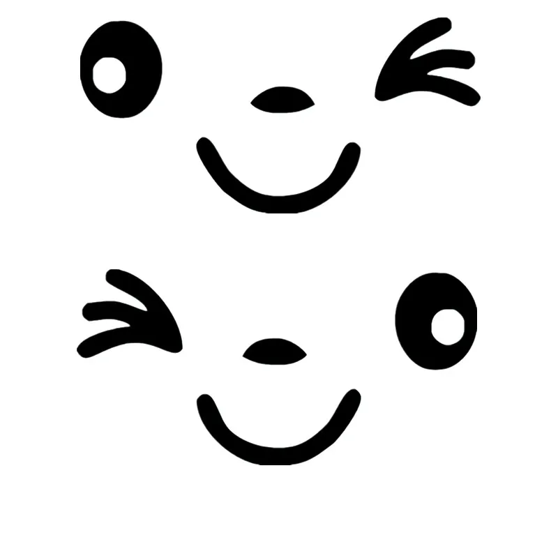 Автомобильная наклейка 2 шт. отражающая милая улыбка зеркальный стикер заднего