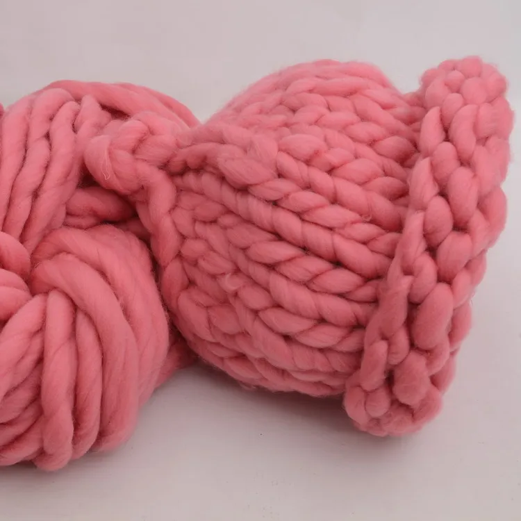 Супер объемное трикотажное одеяло из шерстяной пряжи очень толстая пряжа для