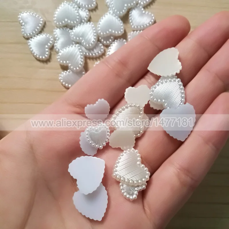 100 шт Белый слоновой кости 10 мм 15 выложенный бисером сердце жемчуг украшения