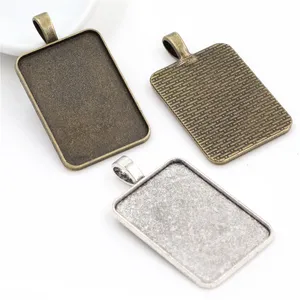 Новая мода 5 шт. 23x33 мм Внутренний Размер 2 цвета прямоугольник кабошон основа Установка Подвески, подходит 23*33 мм Прямоугольник Стеклянный кабошон