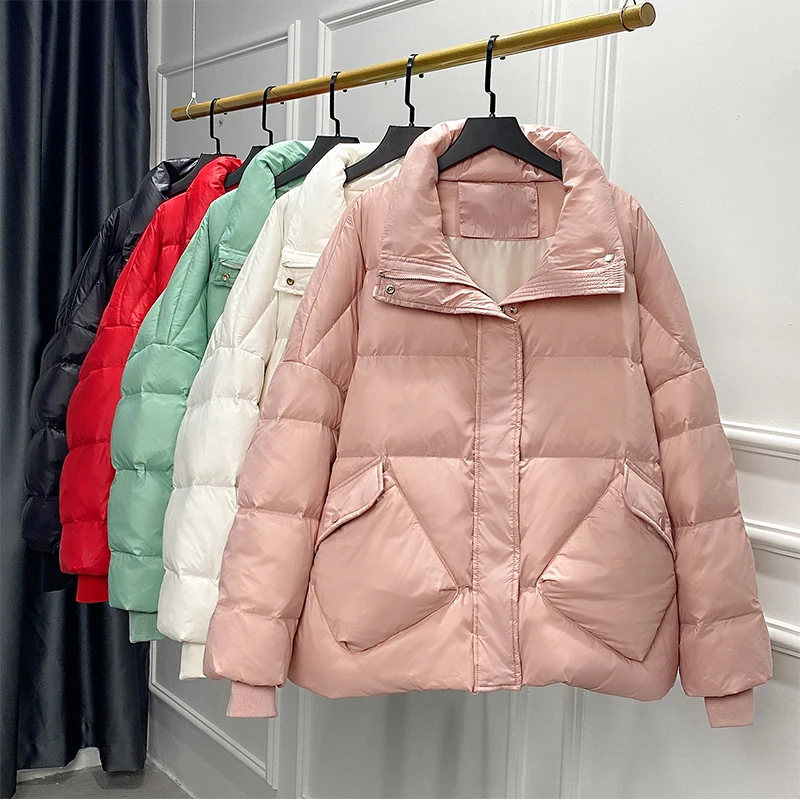 Женский короткий пуховик Fitaylor теплая Свободная куртка большого размера в стиле