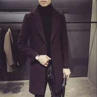 woolen coat korean youth slim fit medium long windbreaker mens fashion mens woolen coat