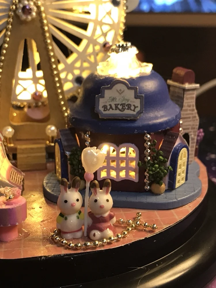 Стекло шарик для удаления пыли DIY кукольный дом колесо обозрения деревянные парк