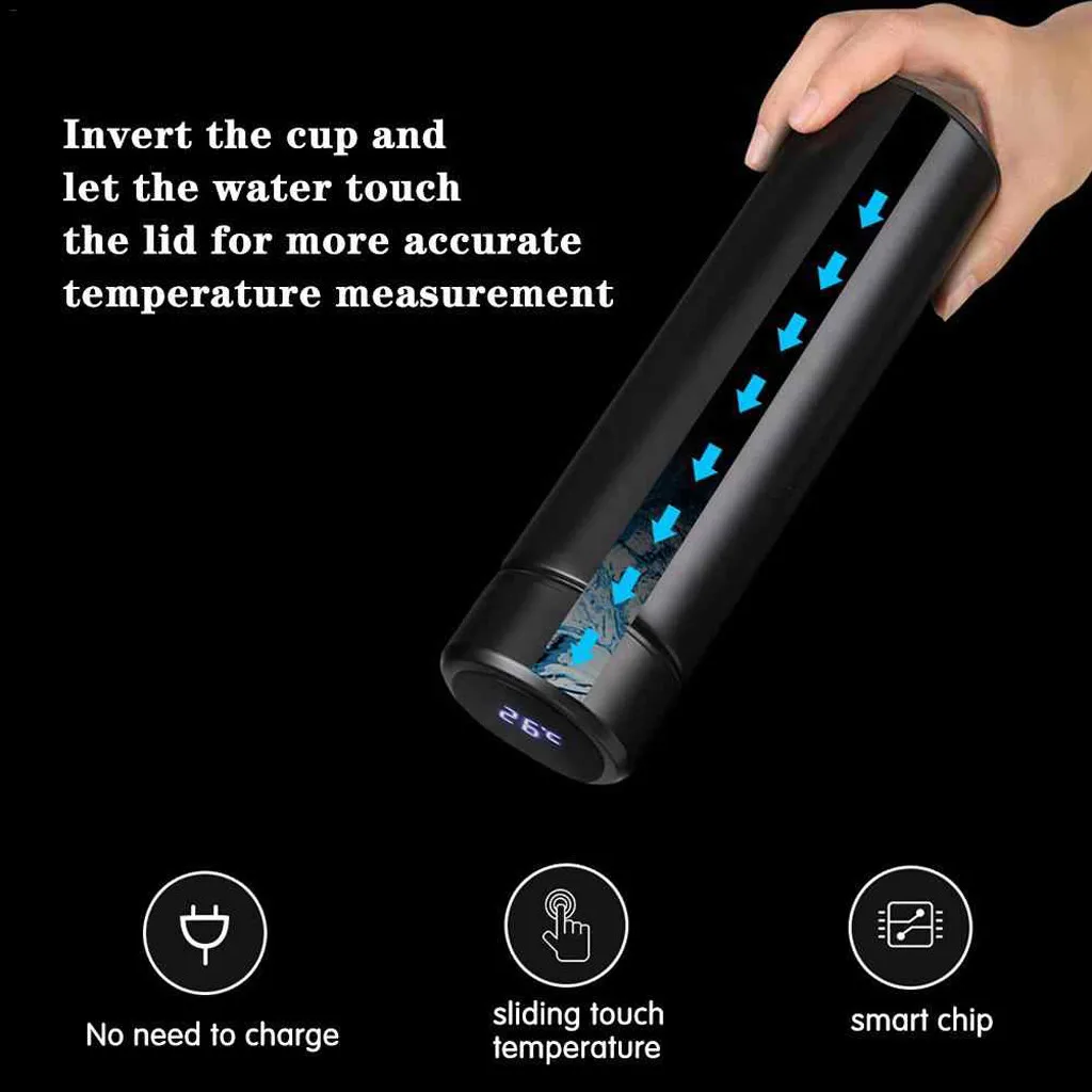 500mL Smart Kettle LCD Touch Screen Display Temperature Portable Water Bottle Vacuum Flask Travel Outdoor bouteille isotherme | Дом и сад