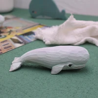 creative mini wooden whale statue figurine ornament simulated sea life model kids toys carved animel sculpture decor