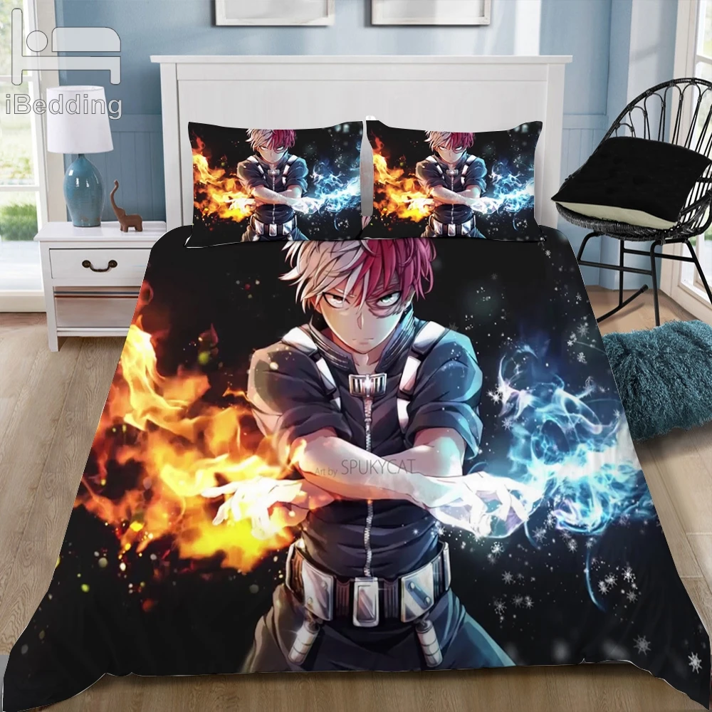

Shoto Todoroki Boku no Hero Academia 3D Bedding Set Printed Duvet Cover Set Queen King Twin Size Dropshipping