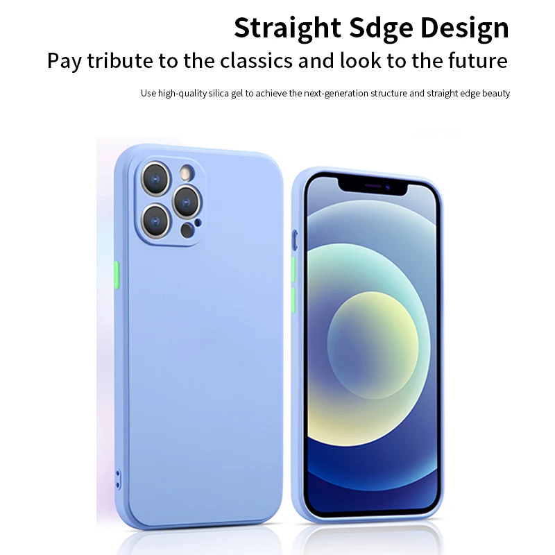 

Colorful Contrast New Silica Gel Case For iPhone 13 12 Pro Max 11 8 7 Plus SE Xs X Xr Ultra Thin Shockproof Phone Cover Capa