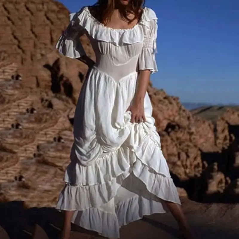 2019 осень женские богемные макси платья пуловер чистые длинные белые элегантные