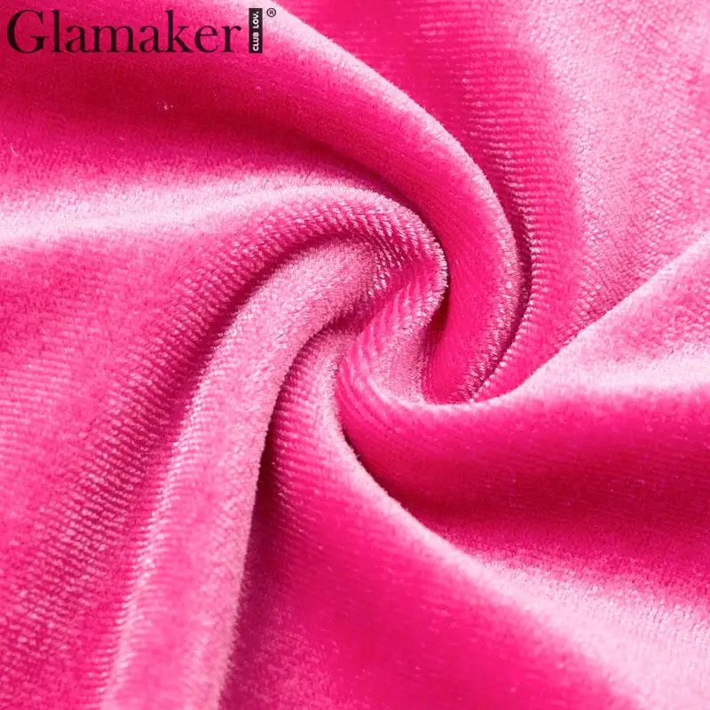Glamaker бархатная женская рубашка, блузка, топ, женские сексуальные рубашки с v-образным вырезом feminina, Женский Топ, корейская мода, блуза с длинными рукавами, рубашка