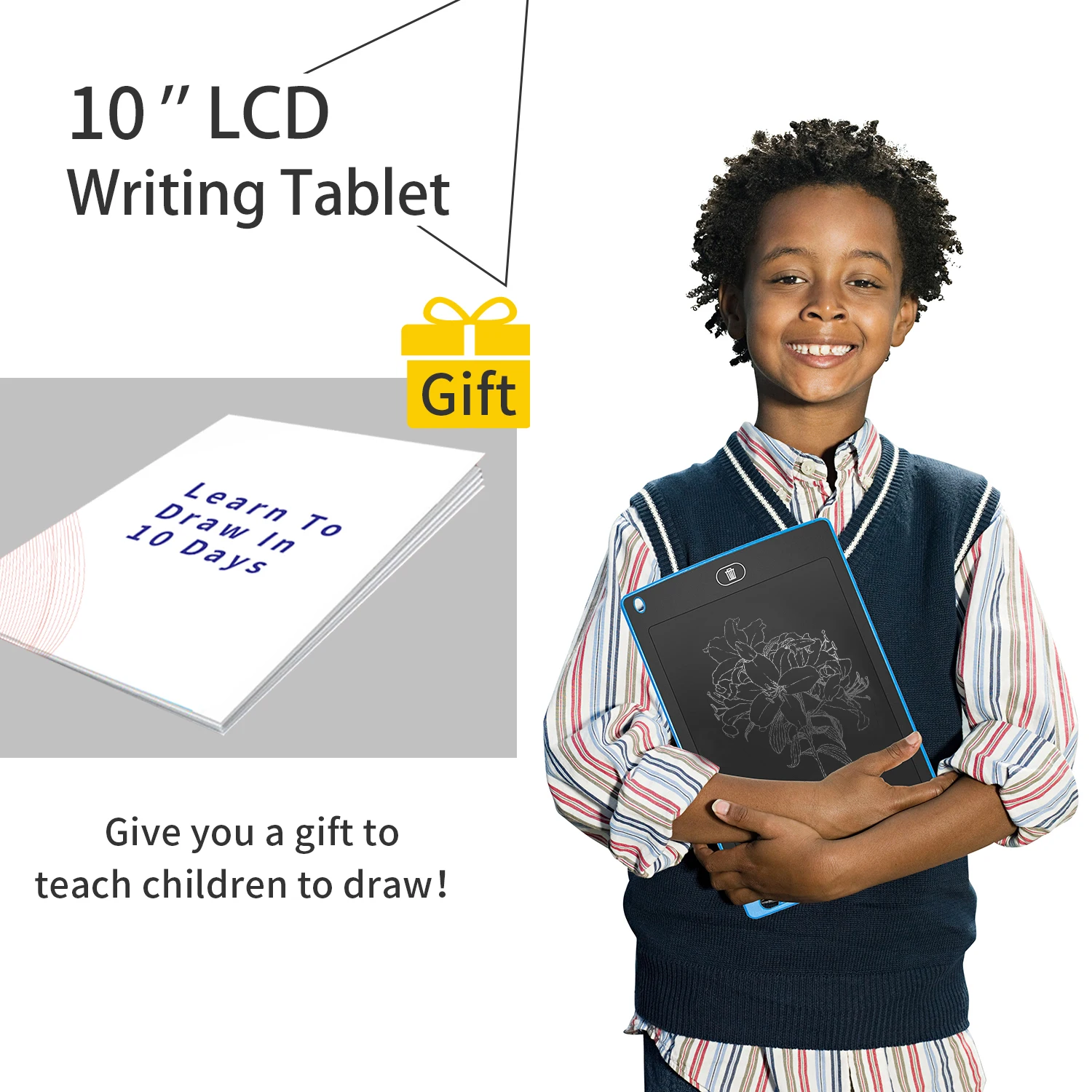 10Inch Electronic Drawing Board LCD Screen Writing Tablet Digital Graphic Drawing Tablets Electronic Handwriting Pad Board+Pen