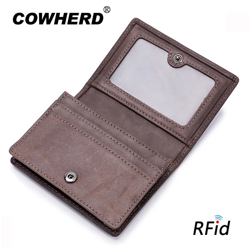 Кошелек для мужчин Crazy Horse из натуральной кожи визитница унисекс кошельки женские