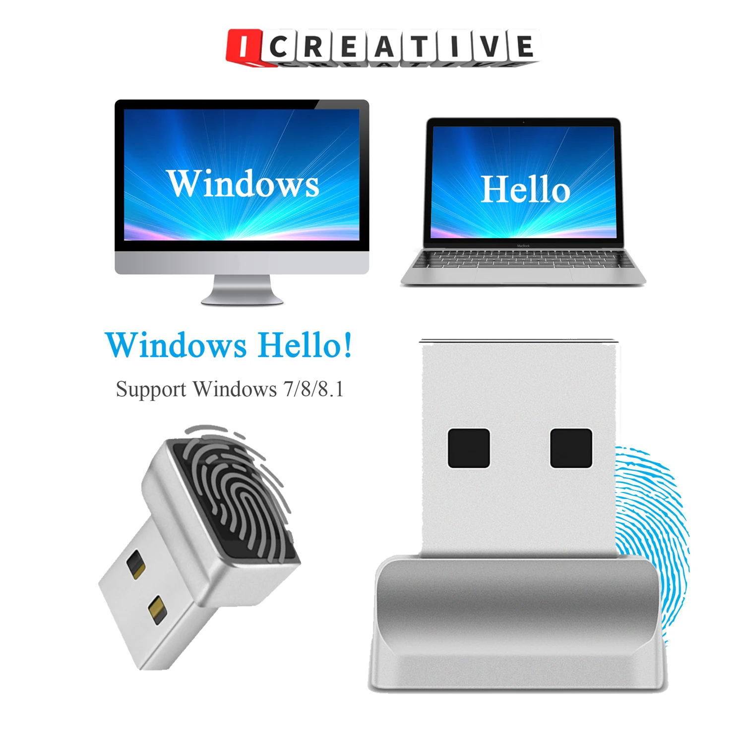 

USB-сканер отпечатков пальцев для Windows, биометрический сканер отпечатков пальцев, сенсорный модуль для мгновенного касания, простой в исполь...