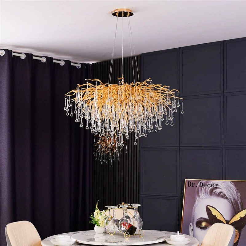Скандинавская Хрустальная светодиодная люстра в стиле лофт для кухни лампа E14