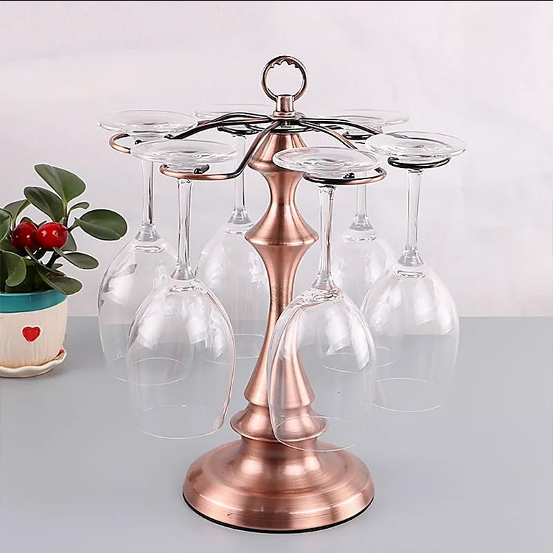 

Home Bar Metal Hanging Wine Glass Cup Rack Arts Decorative Upside Down Cup Goblets Display Holder Iron Wire Stemware Stand