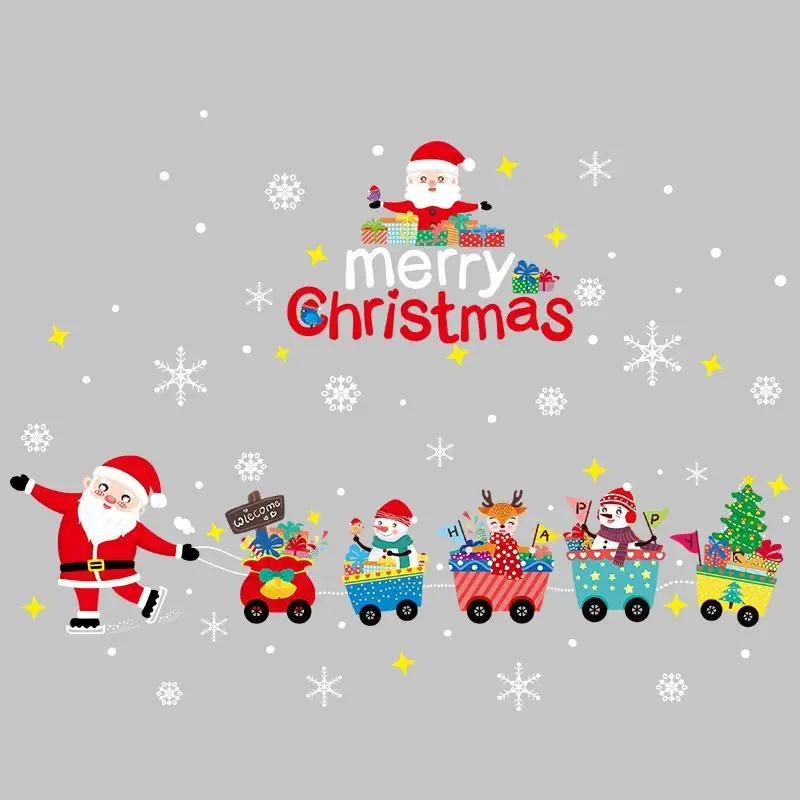 

Christmas Decoration For Windows Stickers Christmas Wall Sticker Merry Christmas Household Removable Glass Wall Sticker New Year