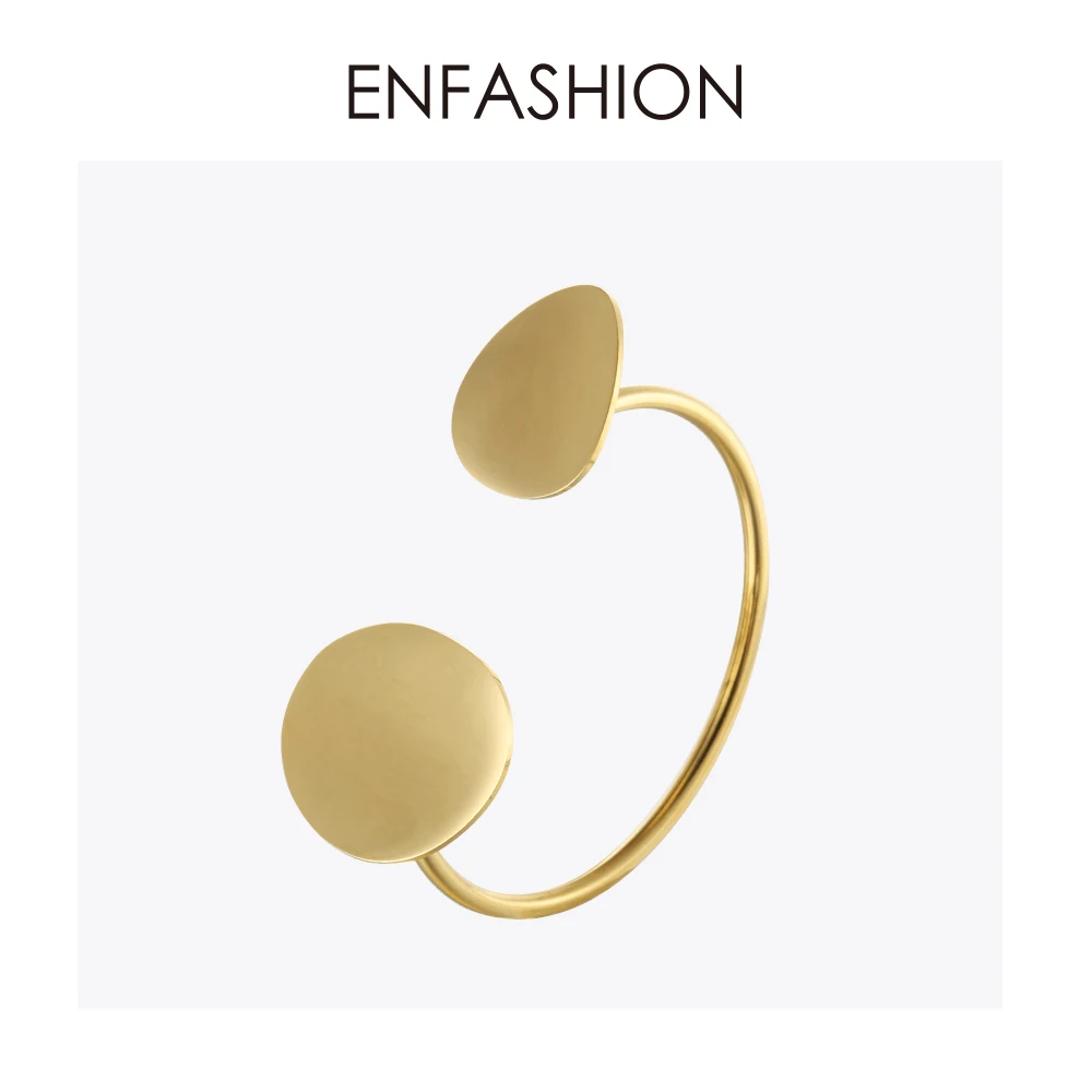 Enfashion, Браслет-манжета с цветочными лепестками, маншет, золотой цвет, нержавеющая сталь, браслет для женщин, браслеты, браслеты, Pulseiras