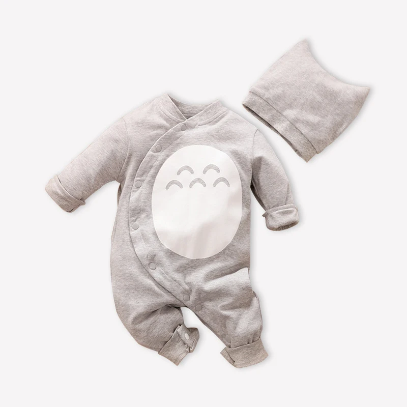 

Newborn Little Baby Girls Boy Clothes Cute Animal Totoro Costume Bebes New Born Rompers Twin Infant Clothing Jumpsuit Hat Set