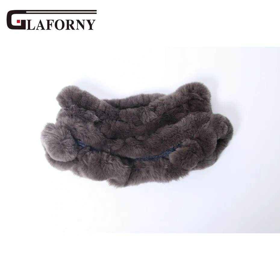 Glaforny, новинка, женские шарфы из меха кролика Рекс, кольца, зимний теплый меховой шарф, шарфы, снуд, высокое качество, натуральный мех, однотонный, модный