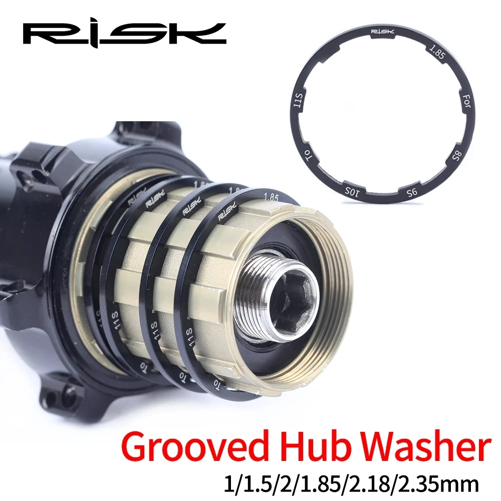 RISK Grooved Hub Washer MTB Bottom Bracket Spacers Flywheel Cassette Gasket Road Bike Freehub Washer 1/1.5/2/1.85mm 10S 11S images - 6