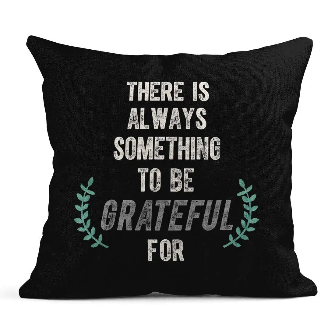 

Linen Throw Pillow Cover Case Grateful Black and White Decorative Pillow Cases Covers Home Decor Square 20 x 20 Inches Pillow