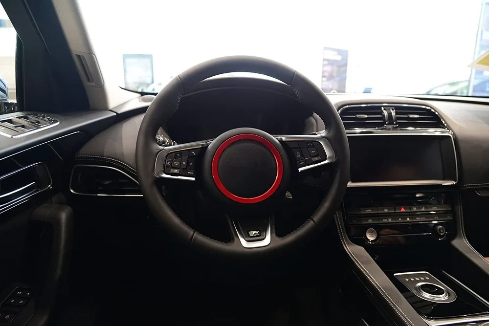 

Aluminum Alloy Steering Wheel Decoration Ring Trim Sticker 1pc For Jaguar F-PACE/XE/XF/XFL
