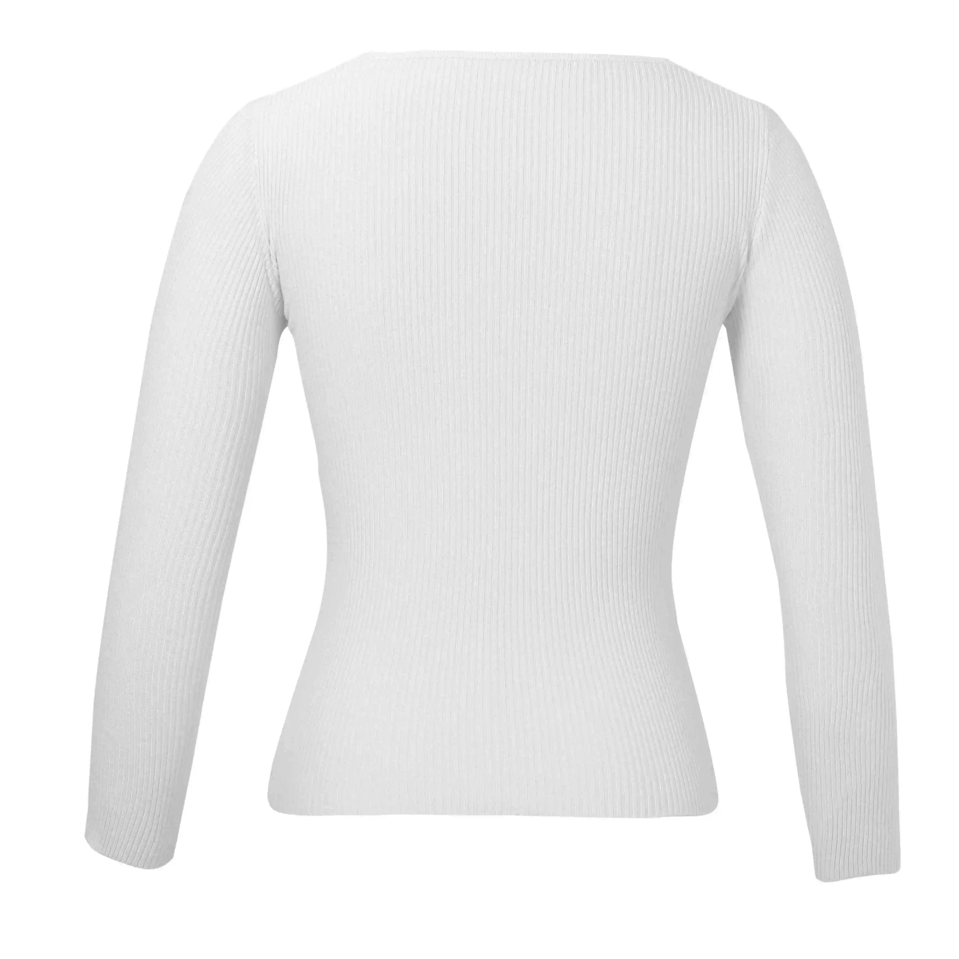

Women'S Fashion V-Neck Knitted Long-Sleeve Slim Bottoming Shirt Slimming Sweater Top One Size