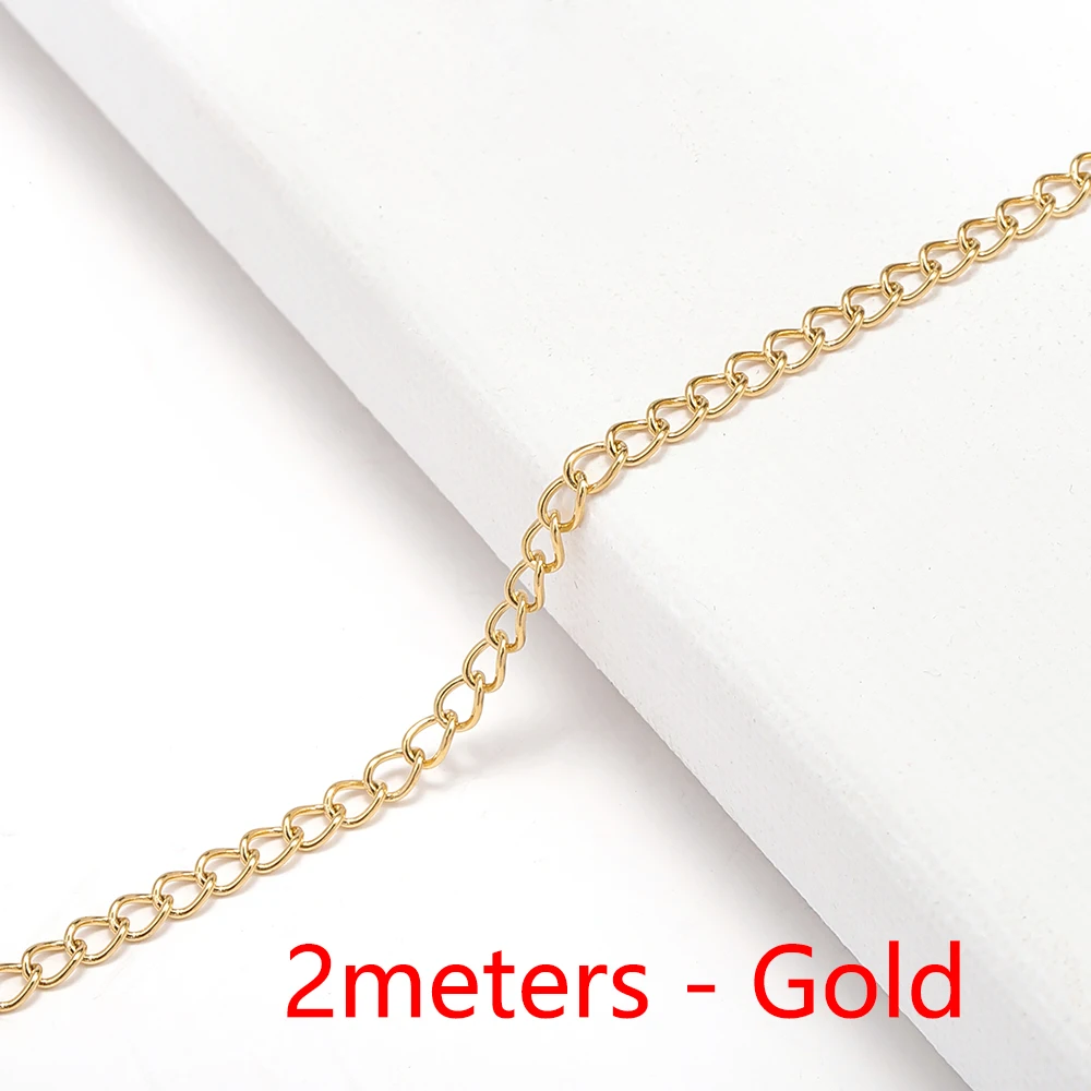 2 м 10 м/рулон из нержавеющей стали ожерелье золотых цепей 2/3/5 мм для браслет