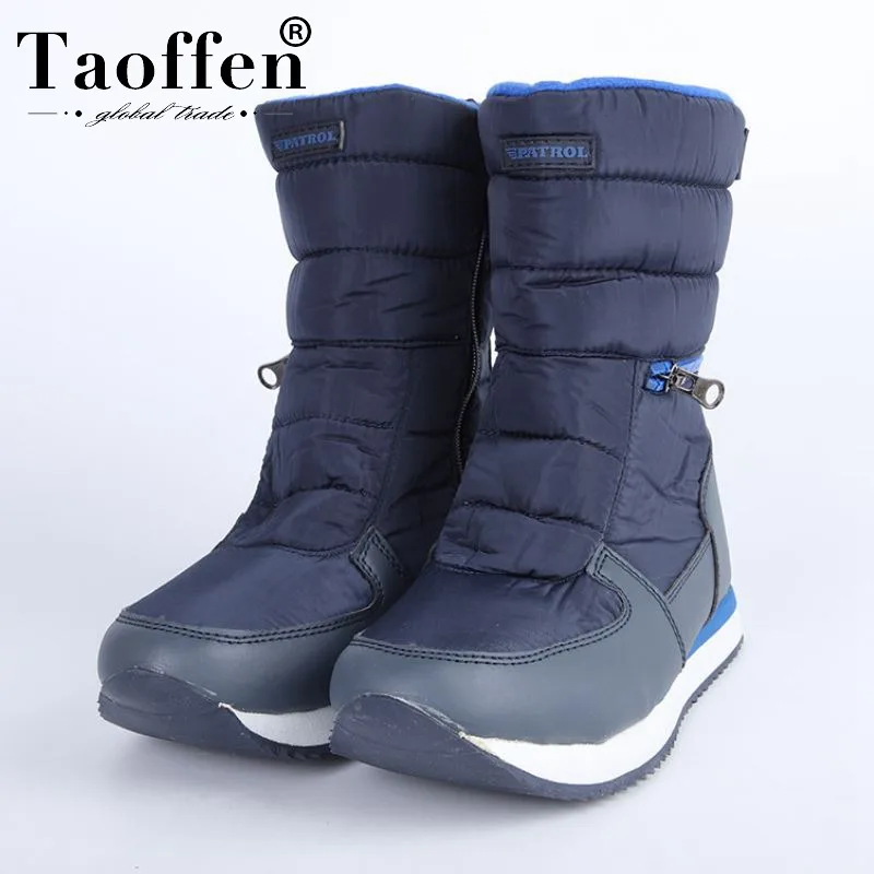 Женские сапоги на меху Taoffen зимние теплые однотонные уличные до середины икры